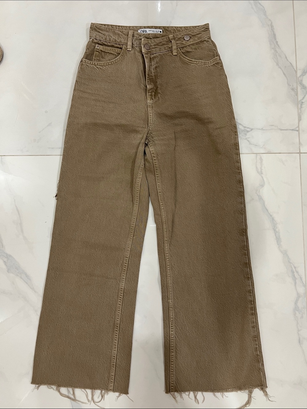 ZARA Brown Wide- Leg High Waist Jeans